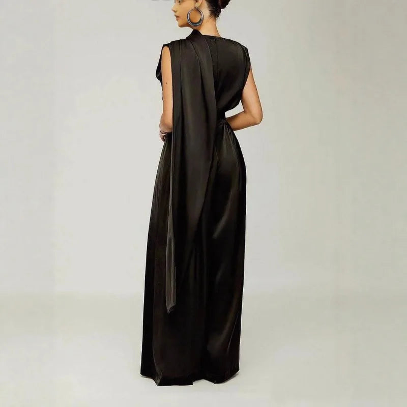 Elegant Women Corset Jumpsuit Loose Sleeveless O Neck Wide Leg Trousers Chic Wedding Guest Romper Overalls One Piece Outfits