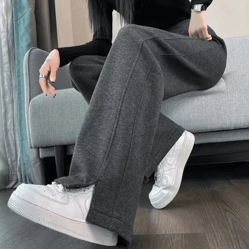Wide Leg Pants High Waist Straight Cut Commute Sale Korean Fashion Casual Trousers for Women Autumn Winter