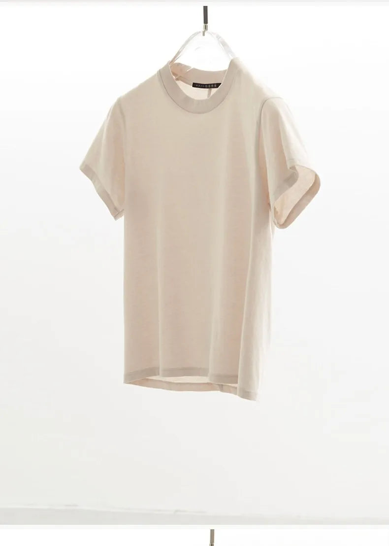 Pure Cotton T-Shirt~Solid Color Regular Shoulder T-Shirt, Casual Short Sleeves, Multiple Colors Available, Women's Style, Summer 2026
