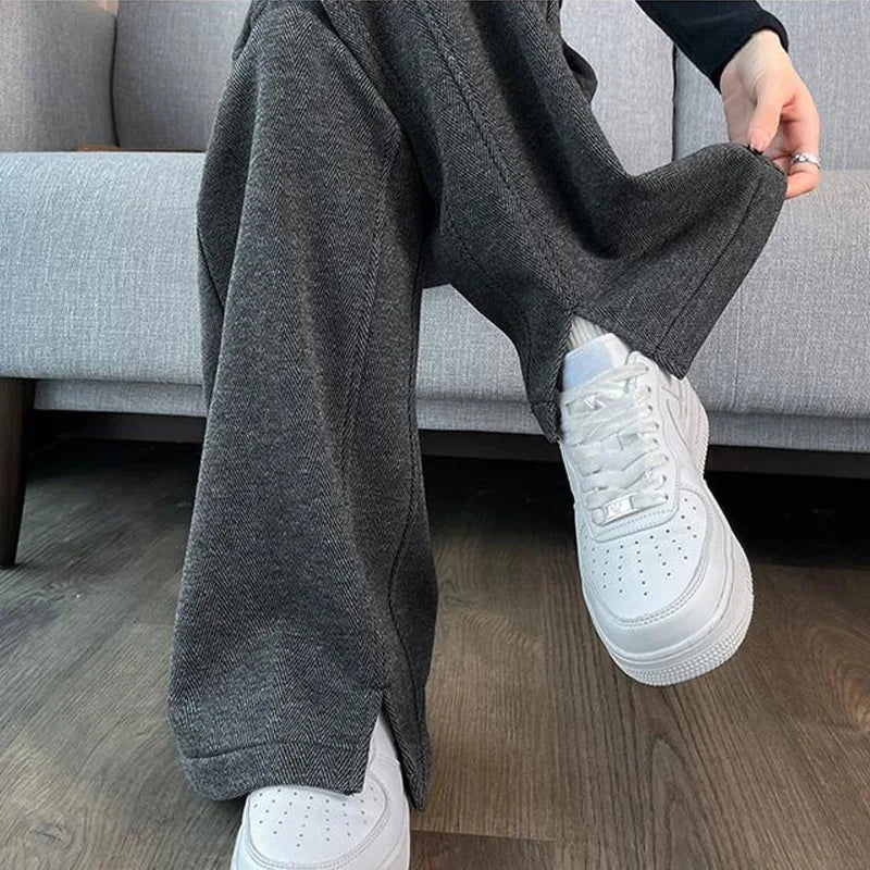 Wide Leg Pants High Waist Straight Cut Commute Sale Korean Fashion Casual Trousers for Women Autumn Winter