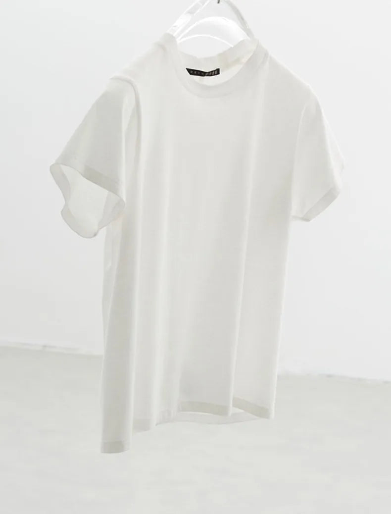 Pure Cotton T-Shirt~Solid Color Regular Shoulder T-Shirt, Casual Short Sleeves, Multiple Colors Available, Women's Style, Summer 2026