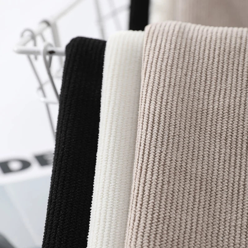 Vintage High Waist Corduroy Pants Women Autumn Winter Straight Causal Full Length Trousers Korean Fashion All Match Black Pants