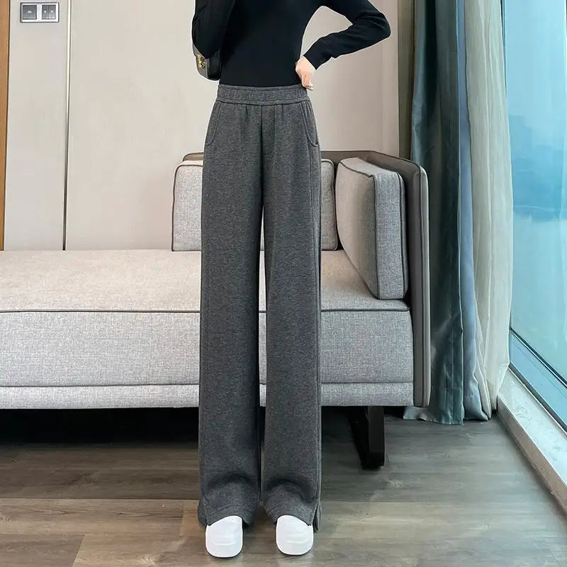 Wide Leg Pants High Waist Straight Cut Commute Sale Korean Fashion Casual Trousers for Women Autumn Winter