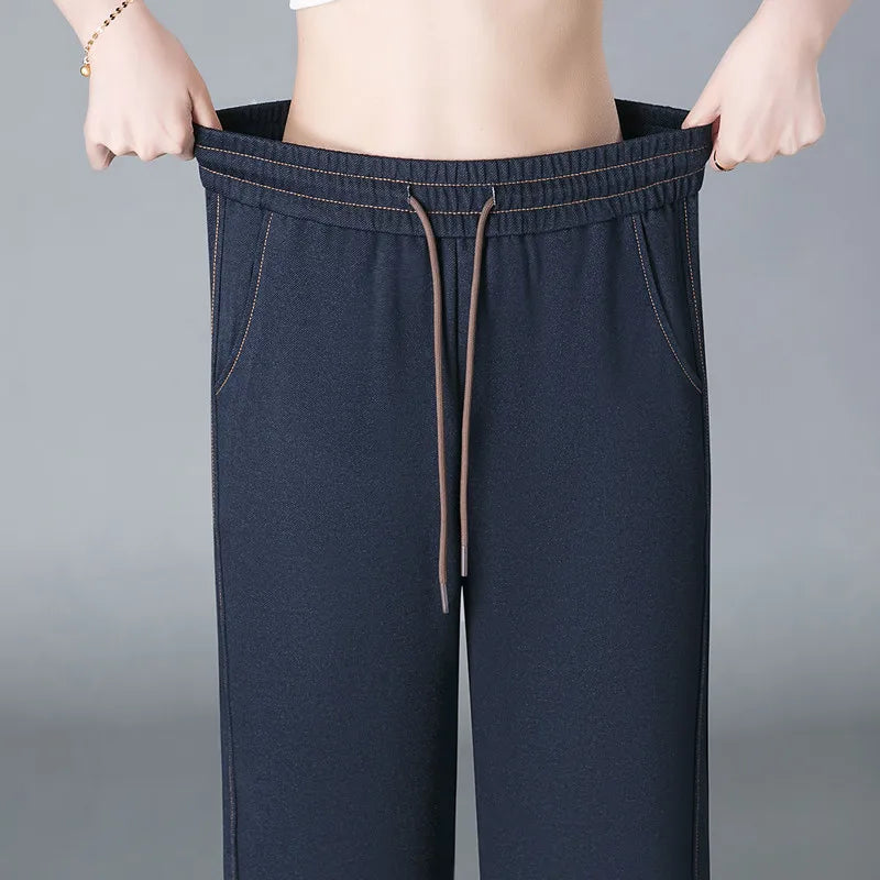 New Korean Casual And Fashion High Waisted Wide Leg Pants Women'S In Spring And Autumn Loose And Versatile Straight Leg Trousers